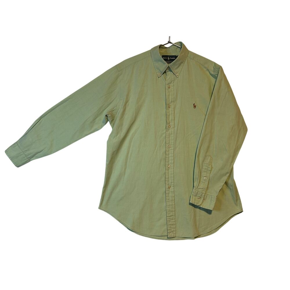 Ralph Lauren Men Classic Fit Mint Green Long Sleeve Shirt Size 16 32/33